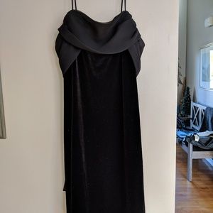 Short black velvet dress